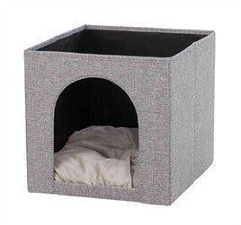 🐾 Trixie Kattenhuis Ella – Grijs – 37 × 33 × 33 cm