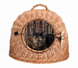 🐾 Trixie Rotan Kattenmand met Deur – Ø 50 cm