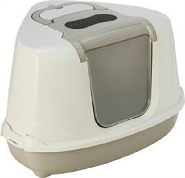 🐾 Moderna Flip Hoekkattenbak – Beige