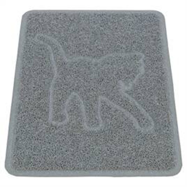 Trixie Kattensilhouet Kattenbakmat – Lichtgrijs 48 × 35 cm