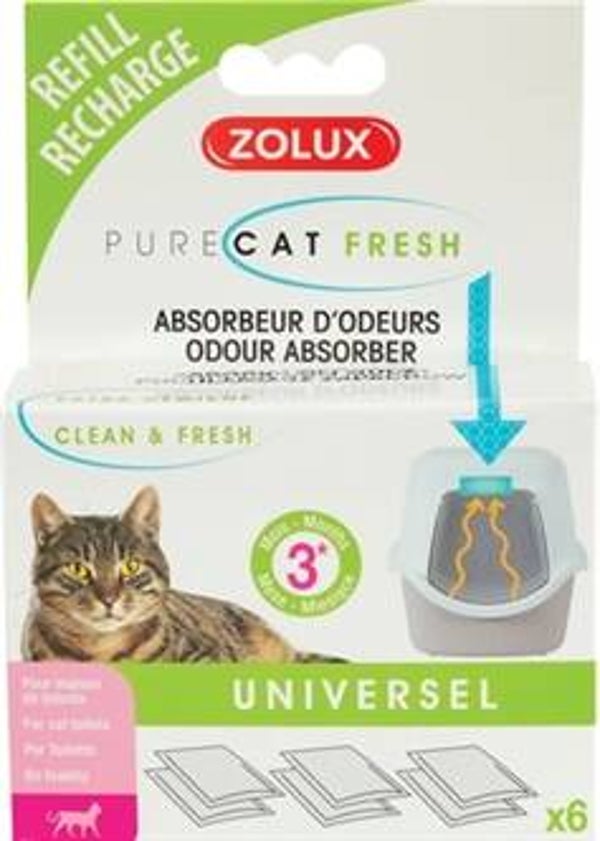 Zolux Clean & Fresh Universele Kattenbakfilters – 6 stuks