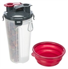 🐾 Trixie 2-in-1 Voer- & Waterreservoir met Reisbak – 2 × 350 ml