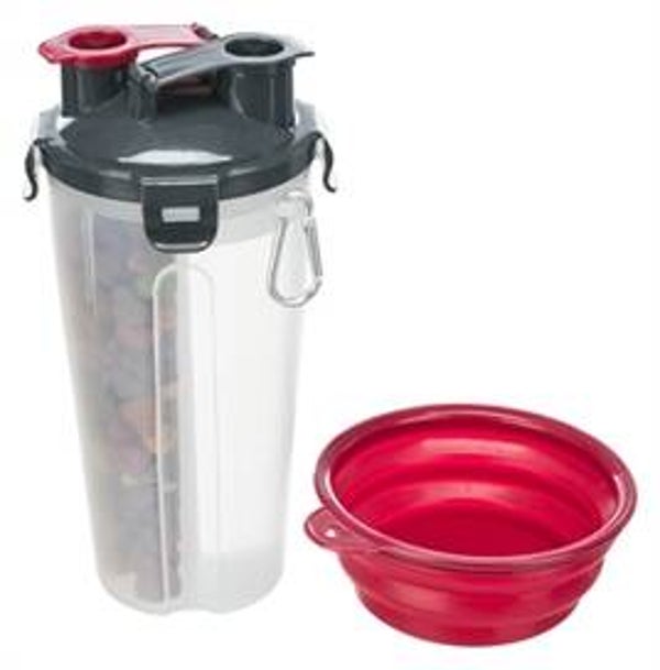 🐾 Trixie 2-in-1 Voer- & Waterreservoir met Reisbak – 2 × 350 ml