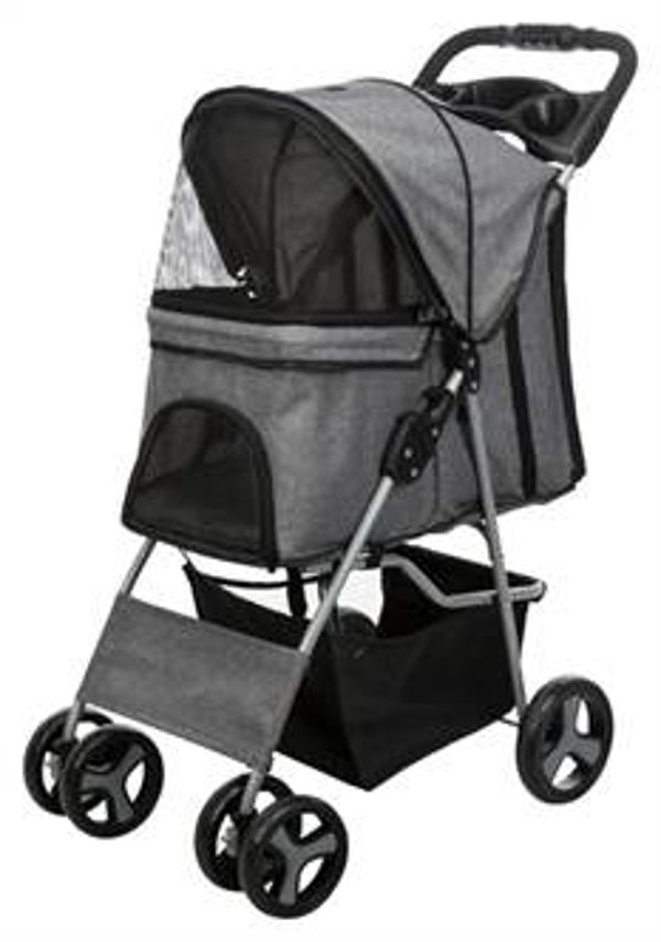 🐾 Trixie Huisdierenbuggy – Grijs – 4 Wielen – tot 15 kg