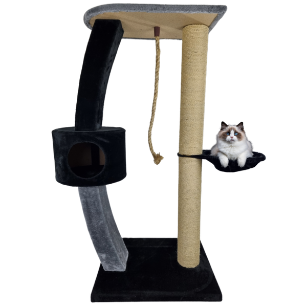 🌙 Topmast Moondream Krabpaal – Grijs/Zwart – 125 cm