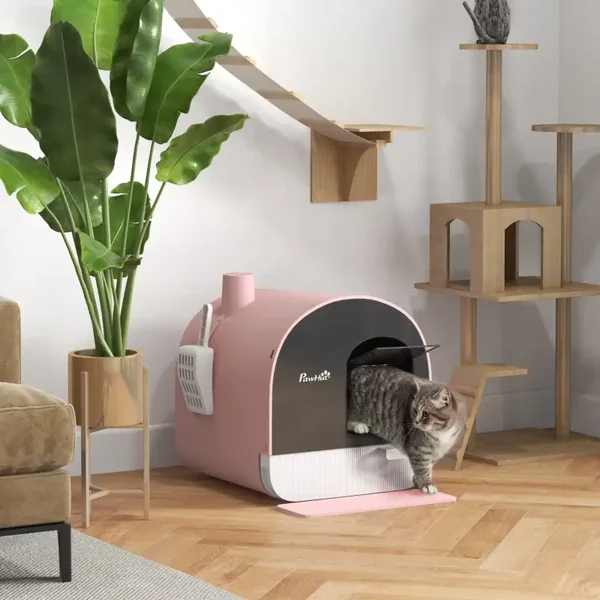 PawHut Design Kattenbak met Lade & Uitloopmat – 4 kleuren 🐱💗