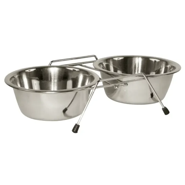🐾 RVS Twin Feeder – 2 × 450 ml