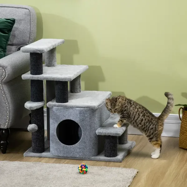 PawHut Verstelbare Kattentrap – klimmen, krabben & verstoppen 🐾