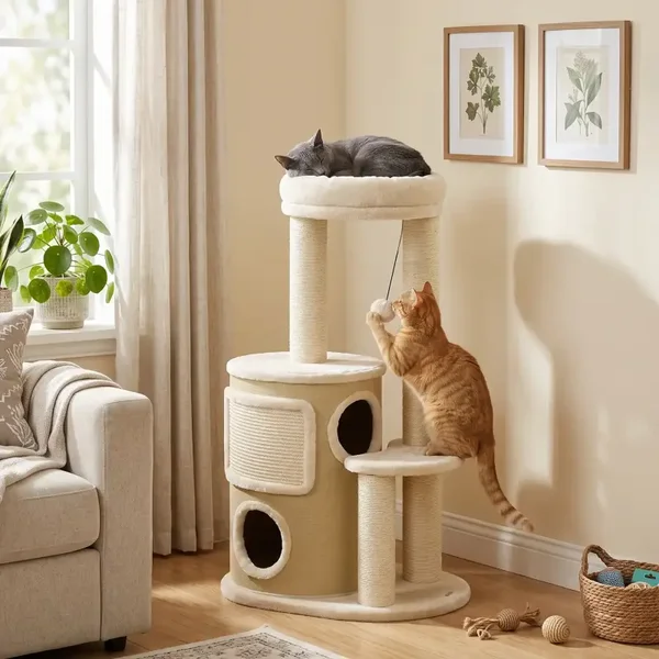 PawHut Krabton & Krabpaal 90 cm – verstoppen, krabben en klimmen 🐾
