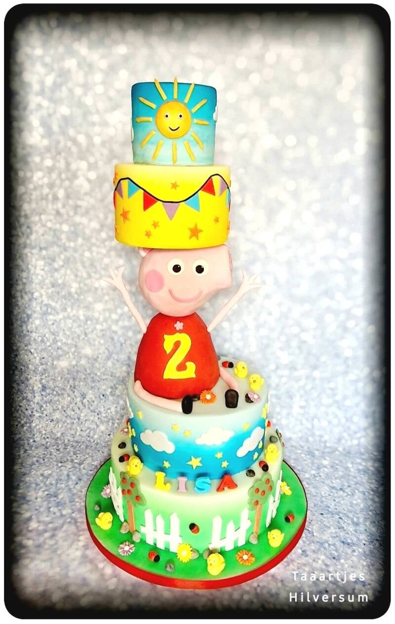 gravity peppa pig 3d taart