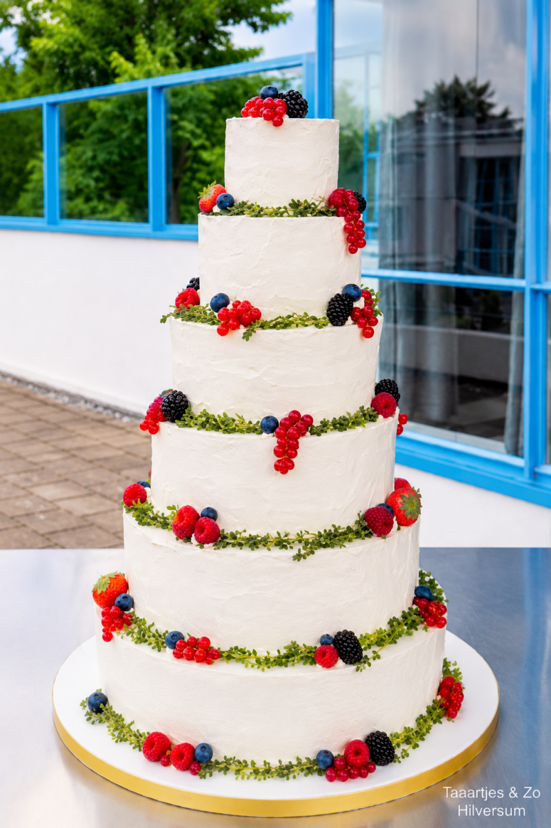 afgesmeerde semi naked cake met vers fruit zonnestraal hilversum