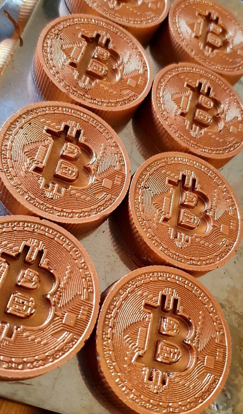 bitcoin chocolade goud