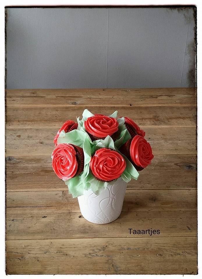 boeketje cupcake rozen