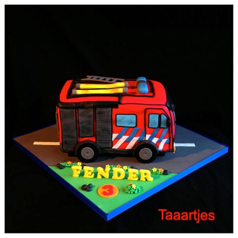 brandweerauto taart