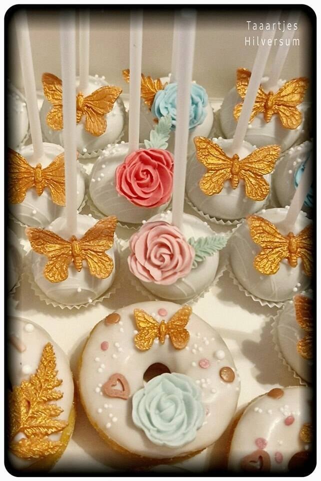cakepops rose gold vlinder