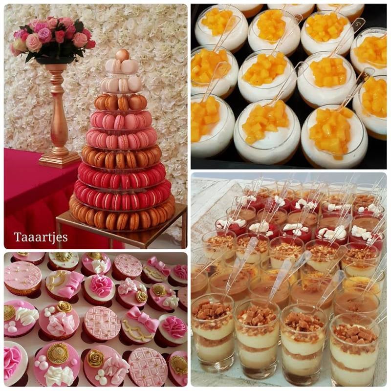 collage macarons dessert cupcakes