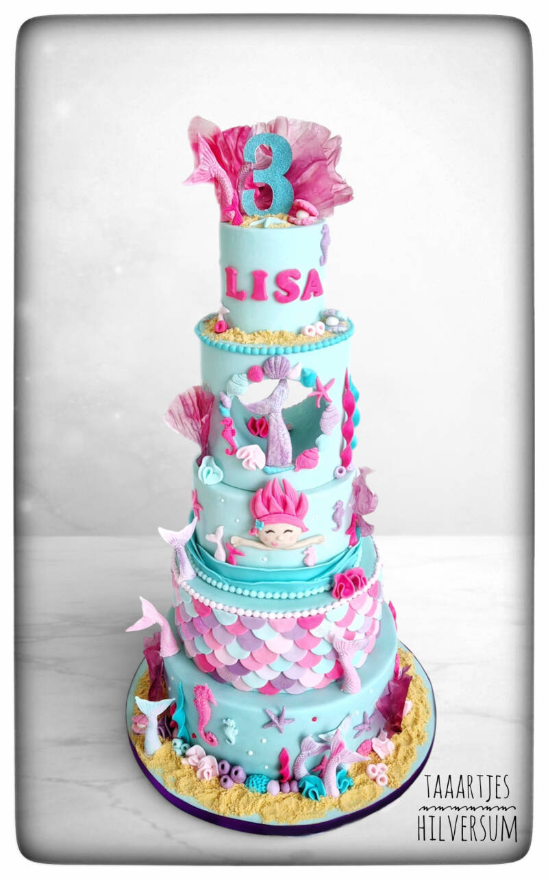 Zeemeerminnen taart Mermaid cake 