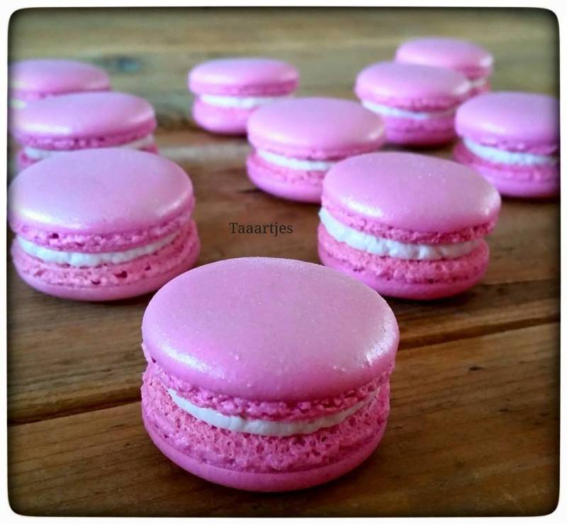 glimmende roze macarons