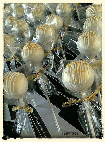 gold wedding cake pops