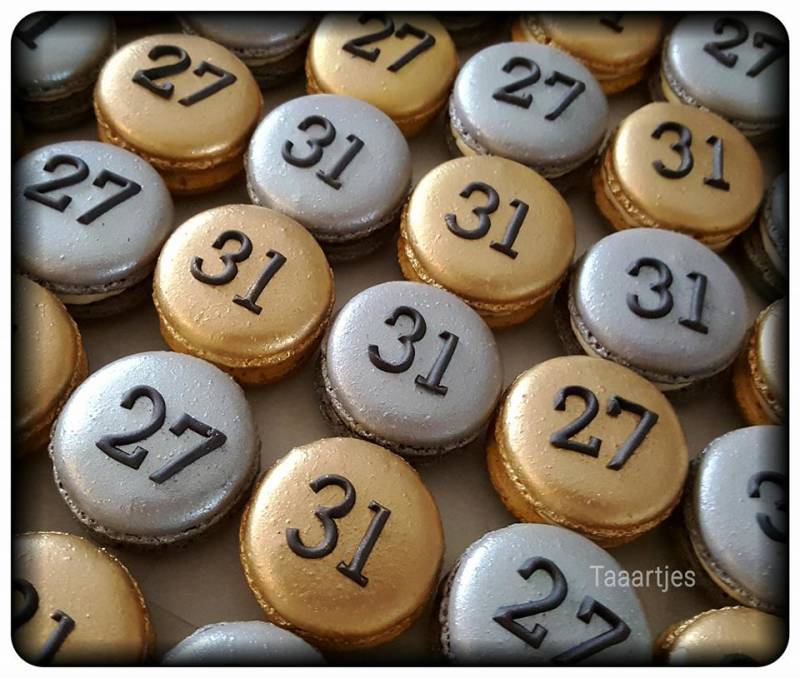 gouden zilveren macarons