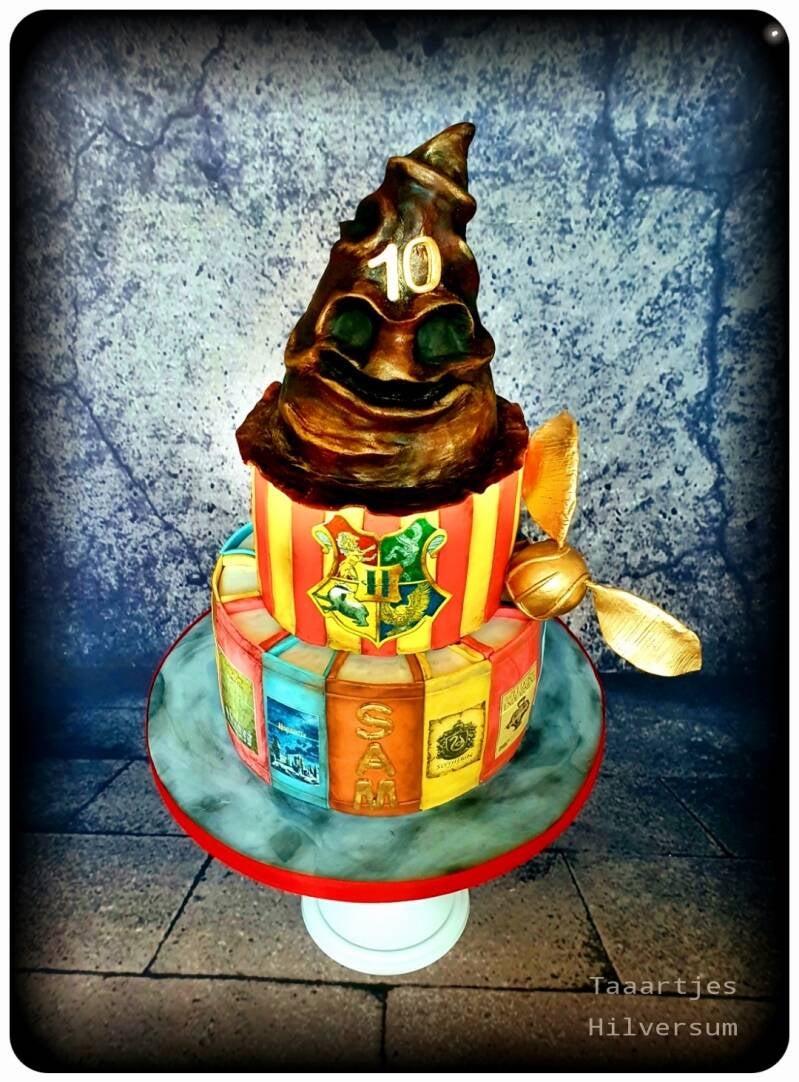 harry potter taart cake sorteerhoed