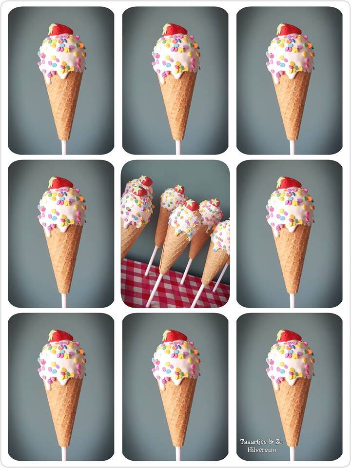 ijsjes cakepops aardbeitjes