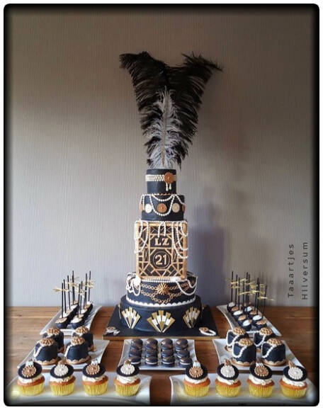 great gatsby taart cake  sweet table