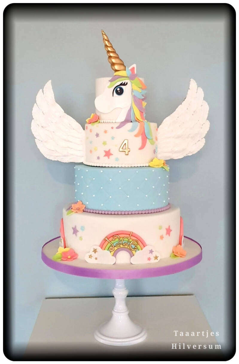 unicorn taart cake met vleugels
