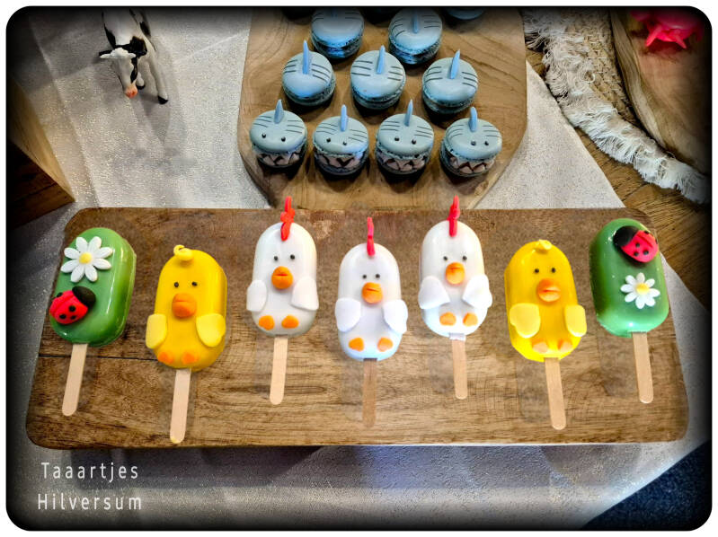 kuiken en kippen cakesicles