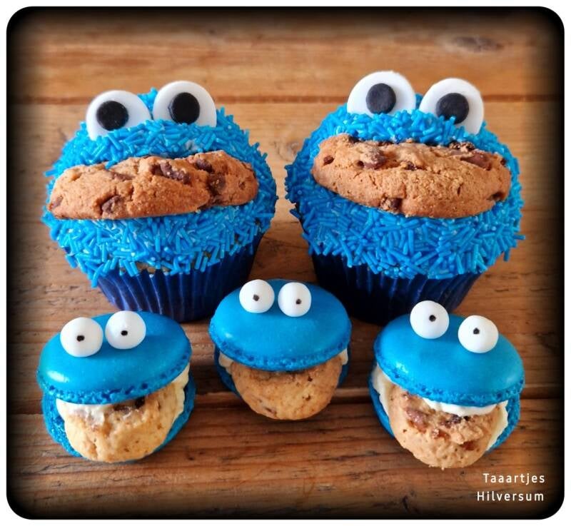 koekiemonster cupcakes en macarons