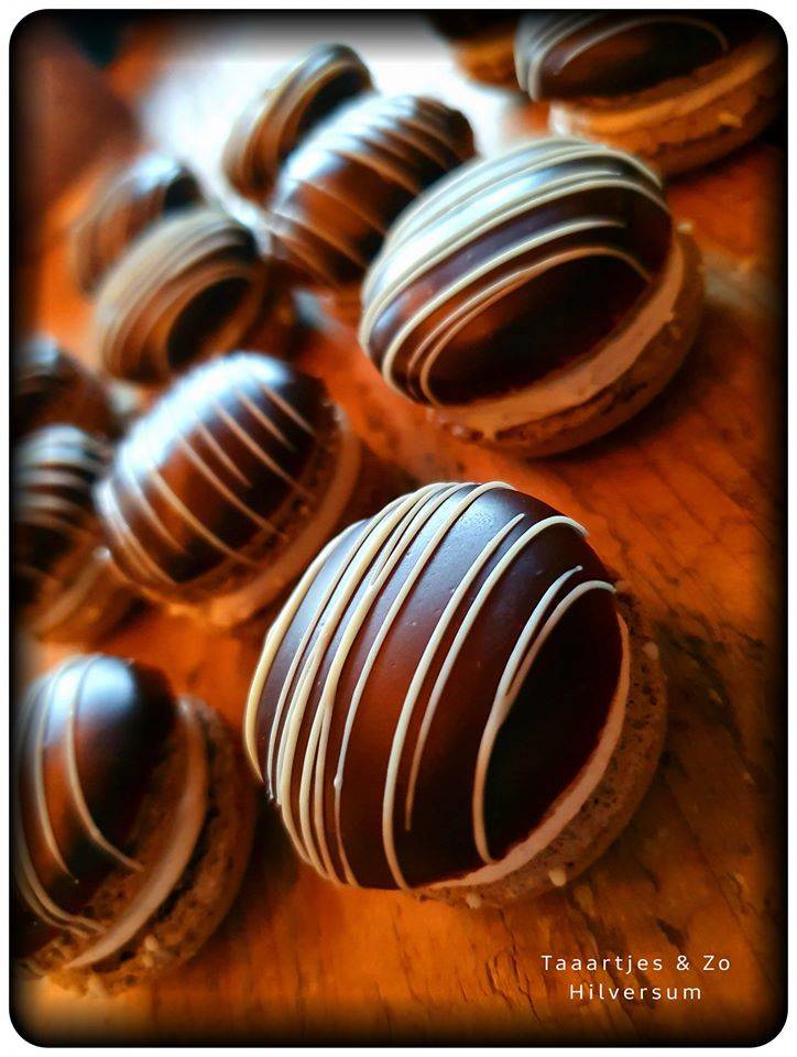 luxe macaron hazelnoot caramel chocola gedipt