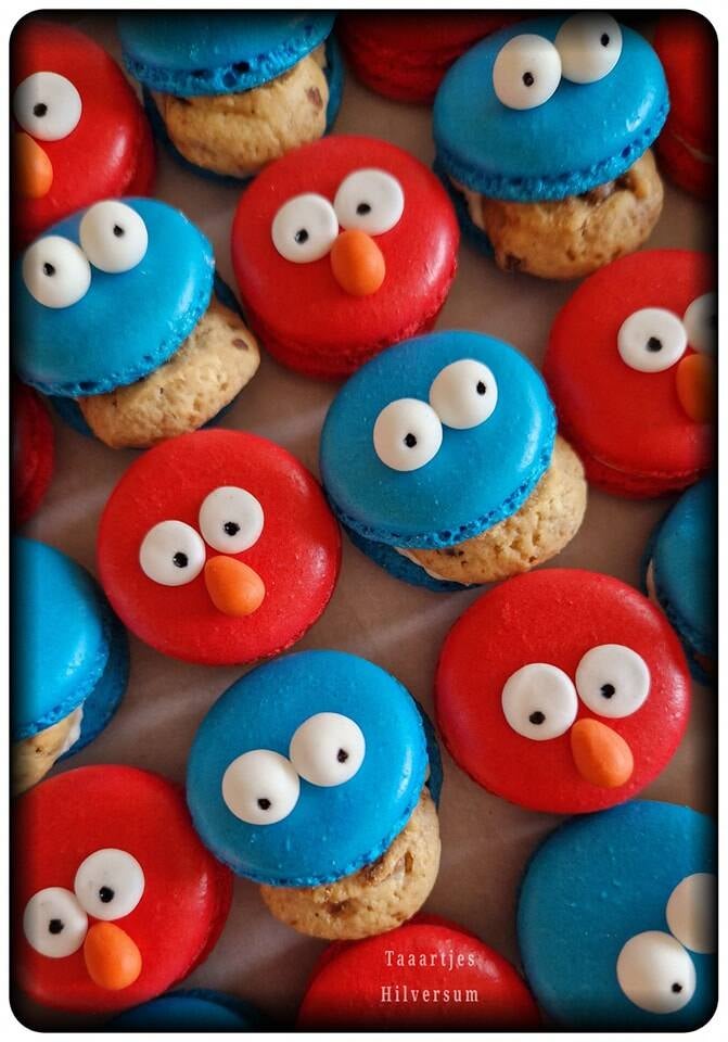 macarons elmo en koekiemonster