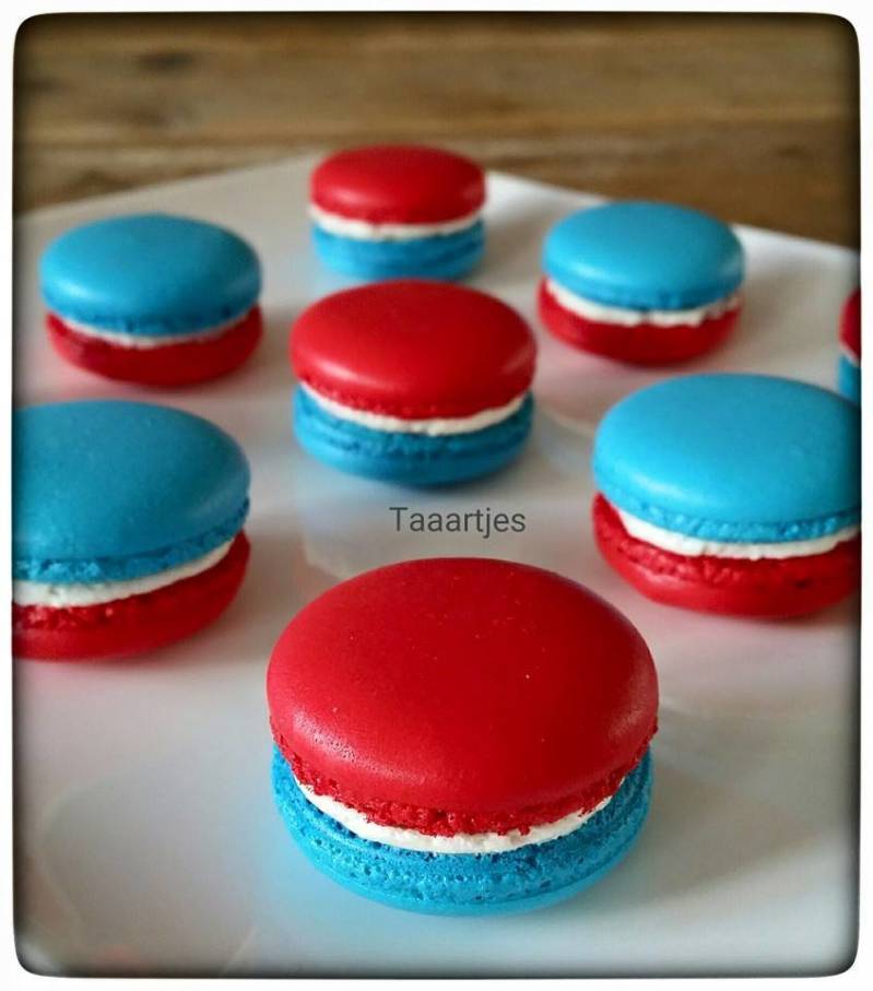 macarons rood wit blauw