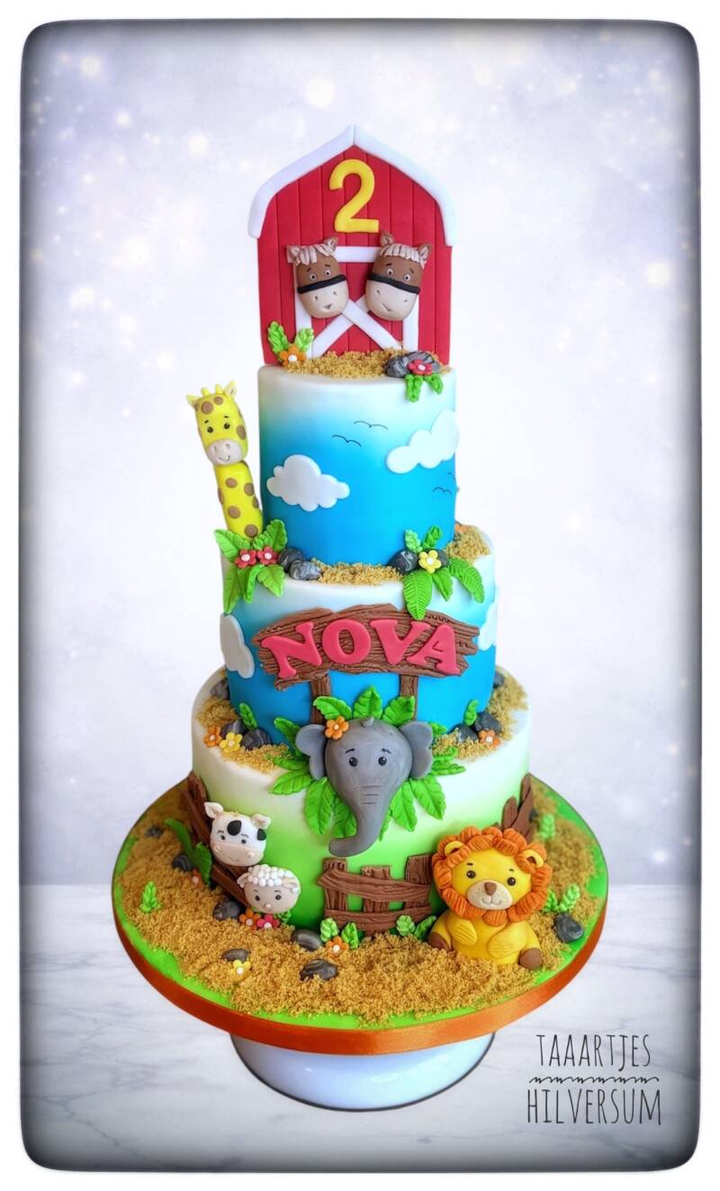 Dieren kindertaart 