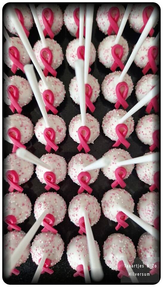 pink ribbon cakepops