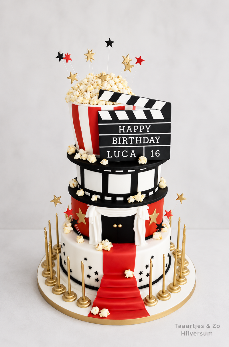 popcorn award verjaardagstaart met popcorn