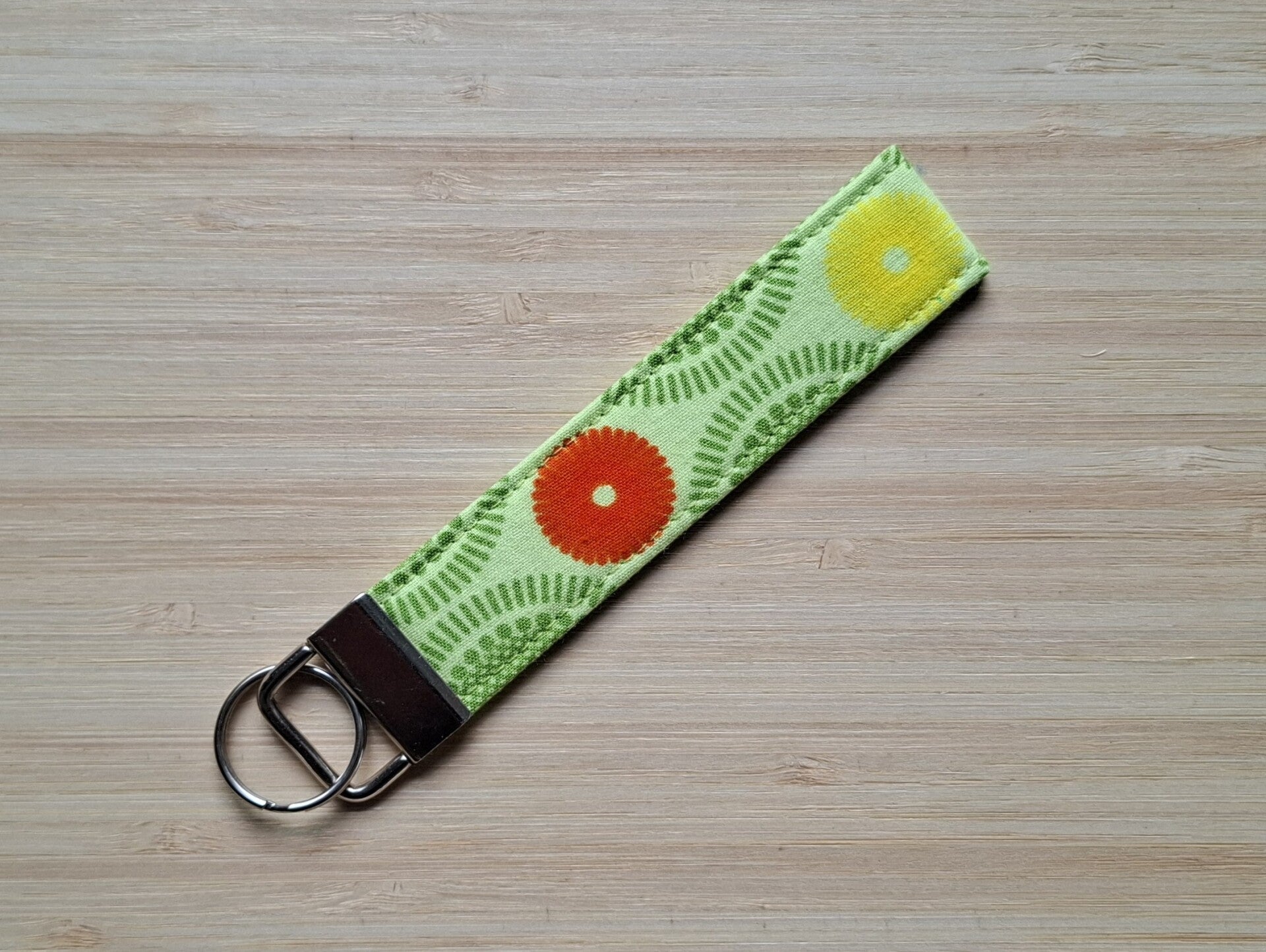 Sleutelhanger - floral - groen