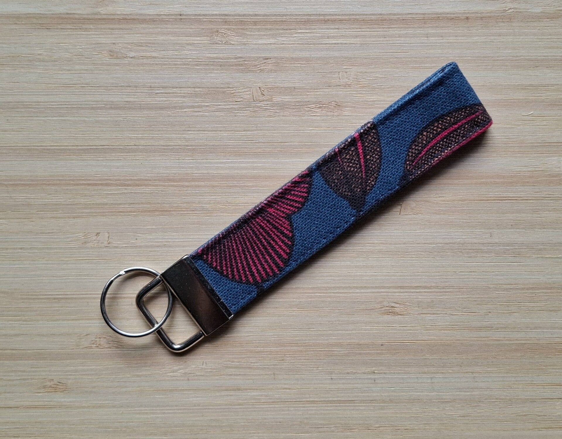 Sleutelhanger - floral - blauw