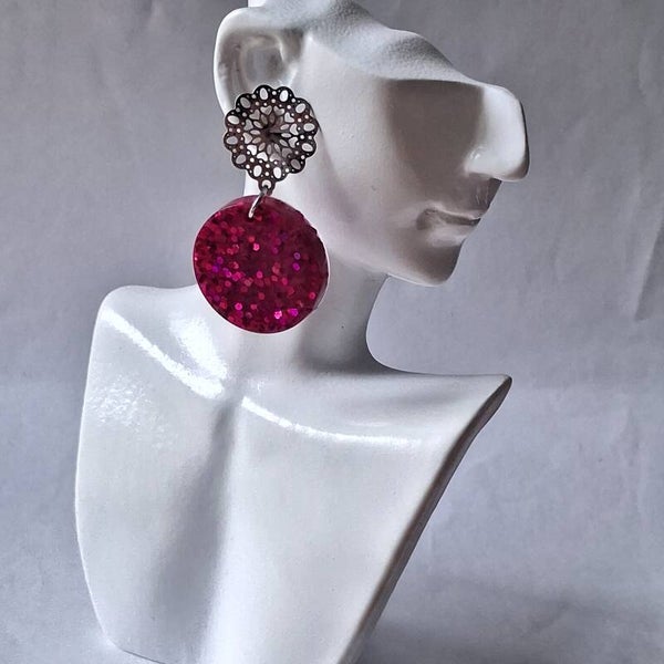 Mini Palets Rose Fuchsia Pailletés – Boucles lumineuses
