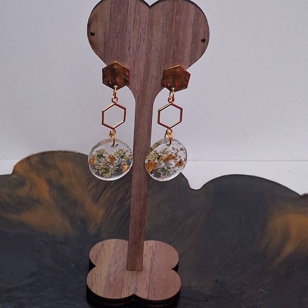 Boucles d'oreilles - fleurs suspendues