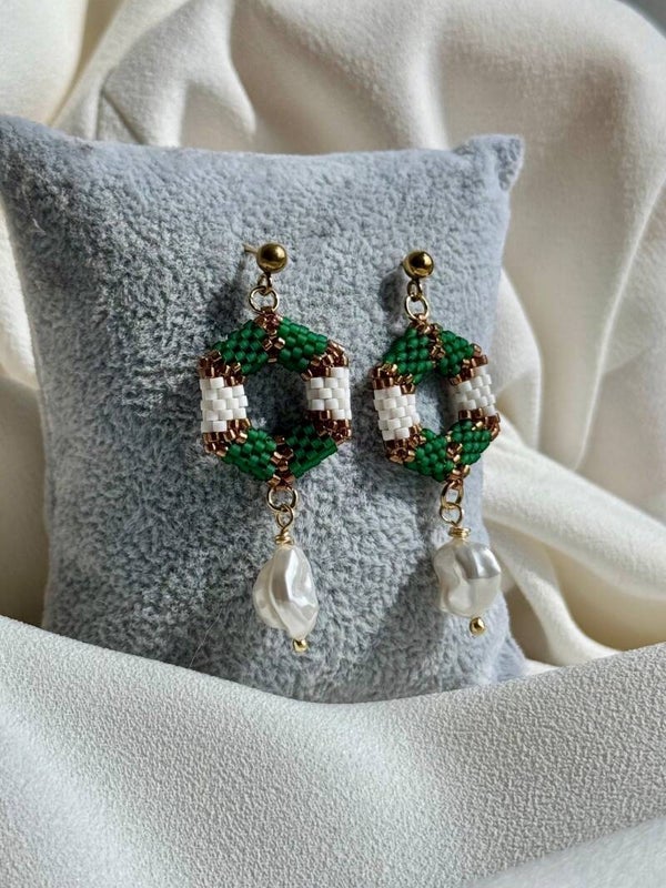 Emerald Halo Earrings