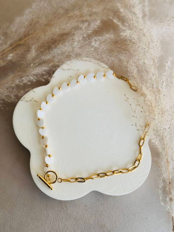 White hearts and gold