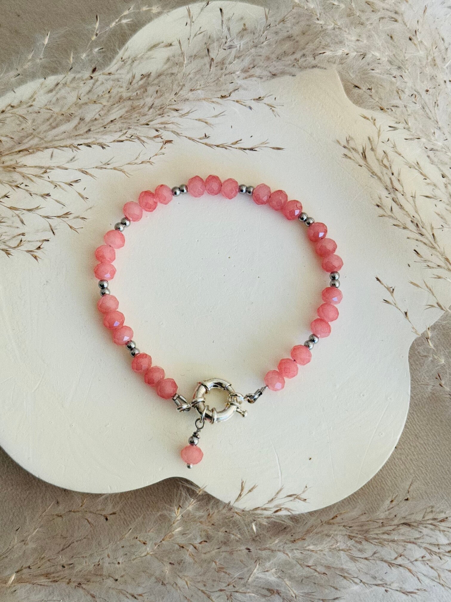 Rose quartz with gold