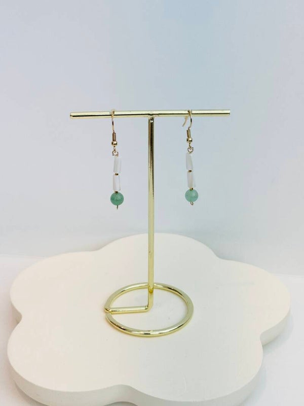 Aventurine with shell beads