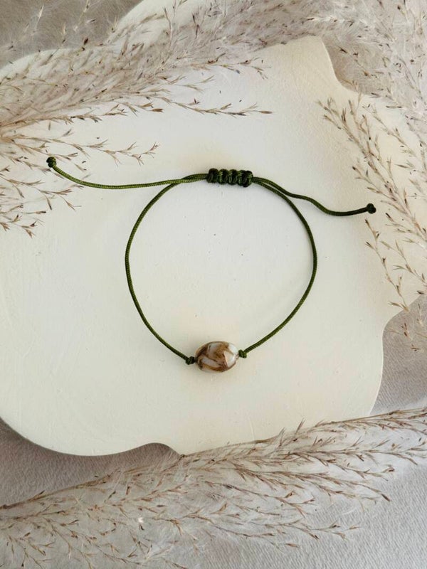 Vintage brown-white marble bracelet