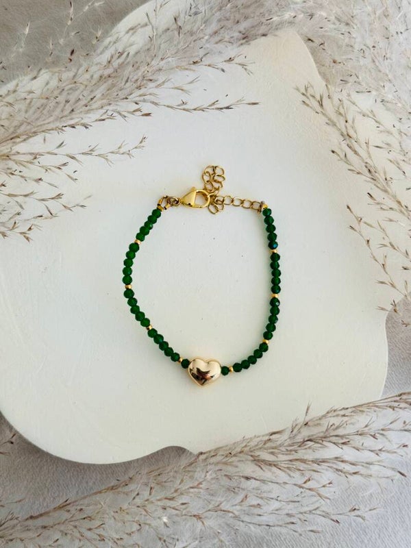 Green-gold & heart