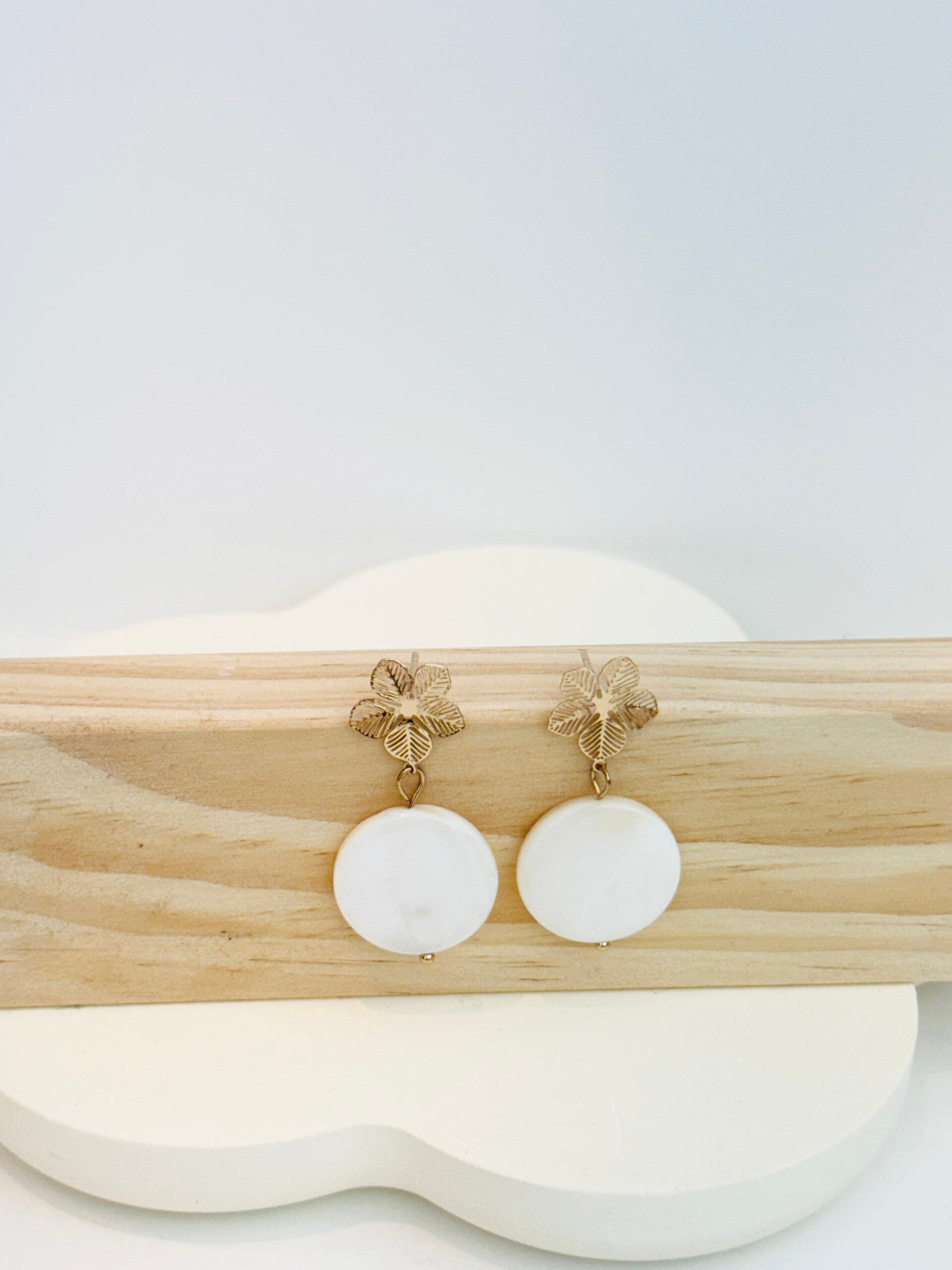 Shell bead earrings