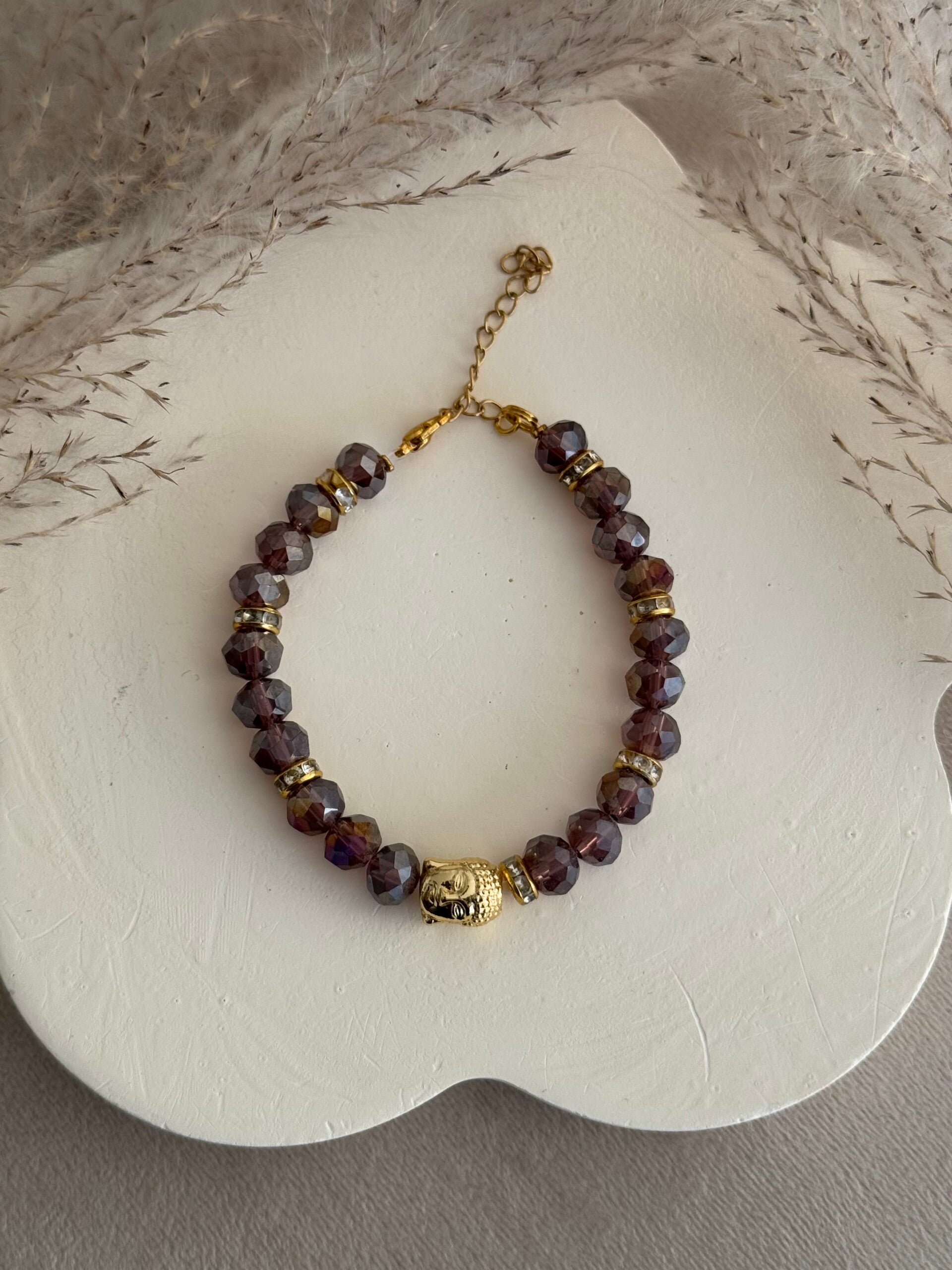 Purple-gold & buddha bracelet