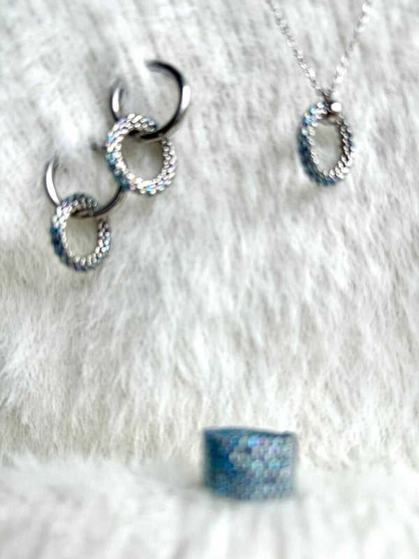 Miyuki set - earrings, necklace and ring