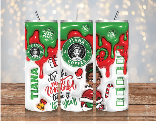 Tiana Coffee Holiday Tumbler – 20oz Stainless Steel
